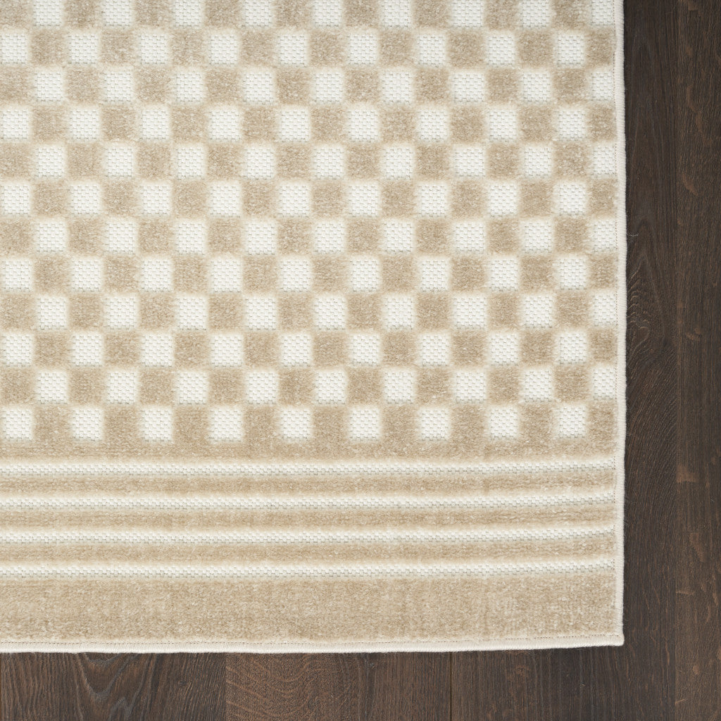 4' X 6' Beige Geometric Area Rug