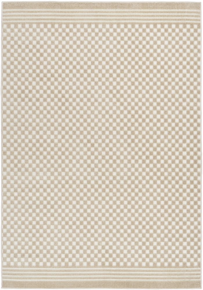 4' X 6' Beige Geometric Area Rug