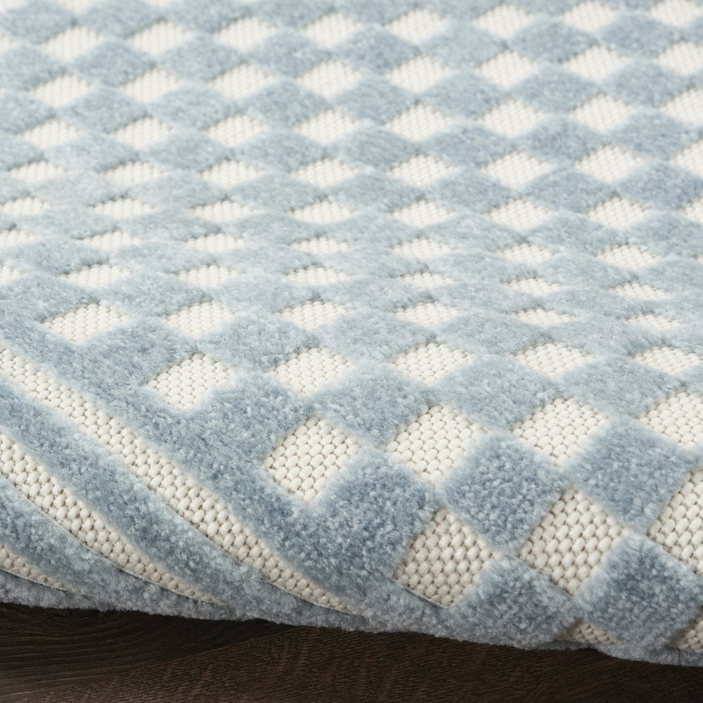 4' X 6' Blue Geometric Area Rug