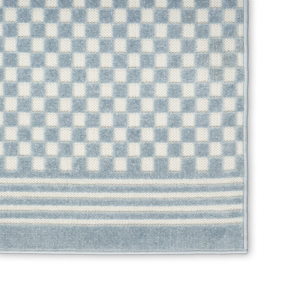 4' X 6' Blue Geometric Area Rug