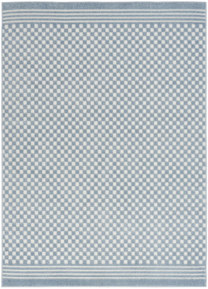 4' X 6' Blue Geometric Area Rug