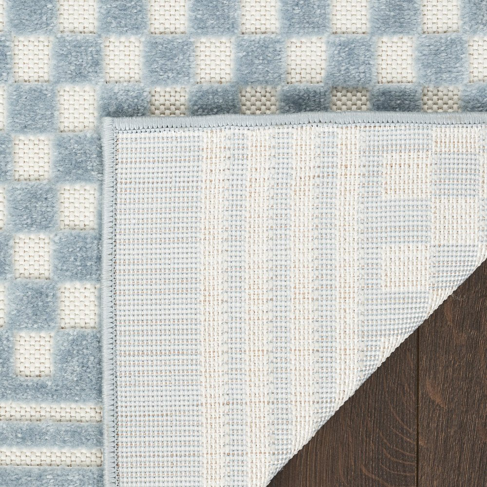 4' X 6' Blue Geometric Area Rug