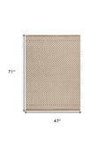 4' X 6' Brown Geometric Area Rug