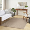4' X 6' Brown Geometric Area Rug