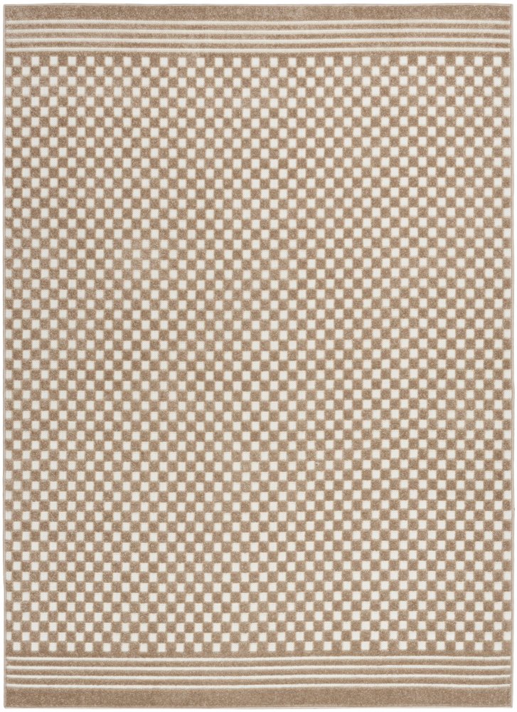 4' X 6' Brown Geometric Area Rug