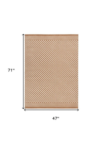 4' X 6' Brown Geometric Area Rug