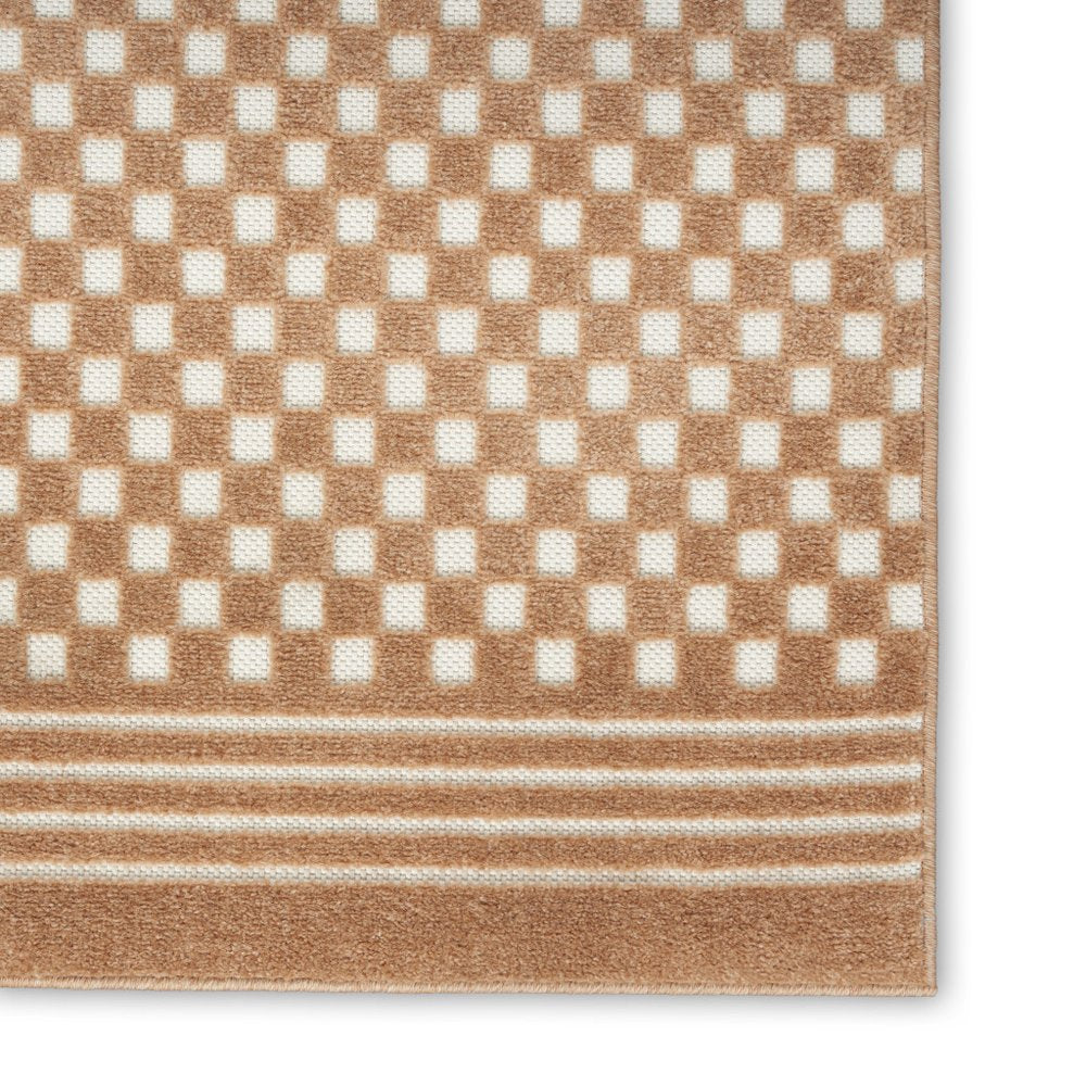 4' X 6' Brown Geometric Area Rug