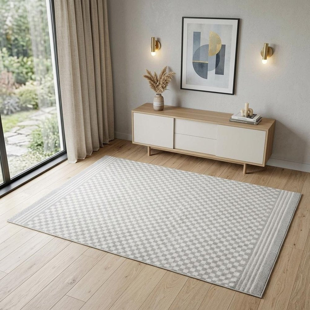 4' X 6' Gray Geometric Area Rug