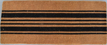 24" X 60" Brown and Black Coir Striped Outdoor Door Mat