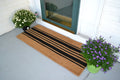 24" X 60" Brown and Black Coir Striped Outdoor Door Mat