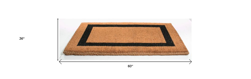 36" X 60" Brown and Black Coir Outdoor Door Mat