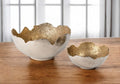 Set of Two Gold And Silver Aluminum Decorative Bowls