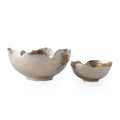 Set of Two Gold And Silver Aluminum Decorative Bowls