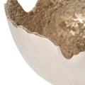 Set of Two Gold And Silver Aluminum Decorative Bowls