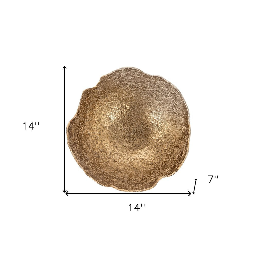 Set of Two Gold And Silver Aluminum Decorative Bowls