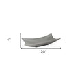 20" Silver Geo Lines Ceramic Vanity Tray