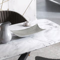 20" Silver Geo Lines Ceramic Vanity Tray