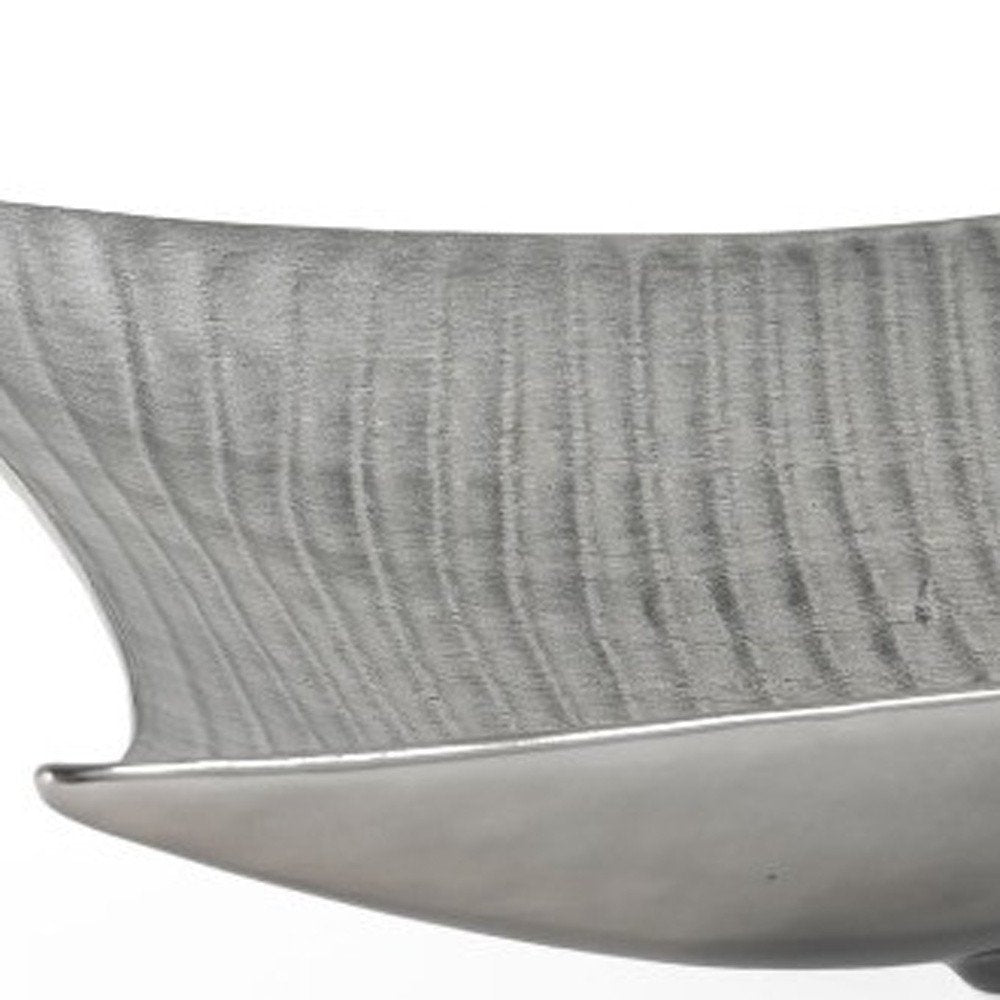 20" Silver Geo Lines Ceramic Vanity Tray