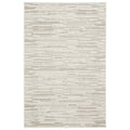 5' X 8' Ivory And Brown Striped Distressed Area Rug