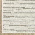 5' X 8' Ivory And Brown Striped Distressed Area Rug