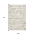 5' X 8' Ivory And Brown Striped Distressed Area Rug