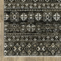 10' X 13' Black And Gray Tribal Area Rug With Fringe