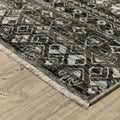 10' X 13' Black And Gray Tribal Area Rug With Fringe