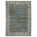 8' X 11' Blue And Green Floral Area Rug With Fringe
