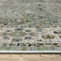 8' X 11' Blue And Green Floral Area Rug With Fringe