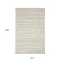 3' X 5' Beige And Ivory Tribal Area Rug