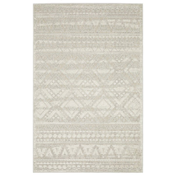 3' X 5' Beige And Ivory Tribal Area Rug