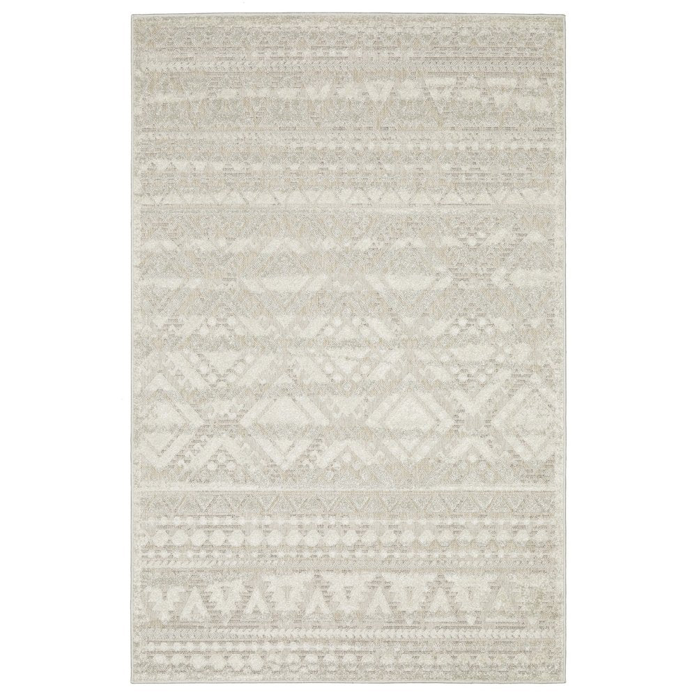 3' X 5' Beige And Ivory Tribal Area Rug