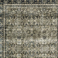 5' X 7' Charcoal And Blue Oriental Area Rug