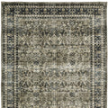 5' X 7' Charcoal And Blue Oriental Area Rug