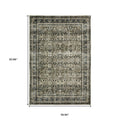 5' X 7' Charcoal And Blue Oriental Area Rug