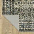 5' X 7' Charcoal And Blue Oriental Area Rug