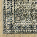 5' X 7' Charcoal And Blue Oriental Area Rug