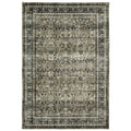 5' X 7' Charcoal And Blue Oriental Area Rug