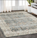 5' X 7' Gray And Ivory Oriental Area Rug