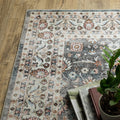 5' X 7' Gray And Ivory Oriental Area Rug