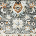 5' X 7' Gray And Ivory Oriental Area Rug