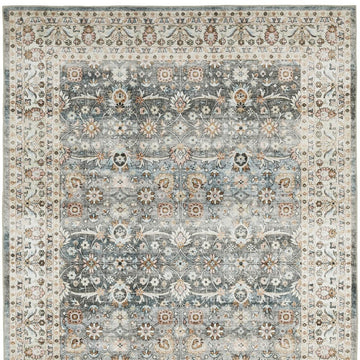 5' X 7' Gray And Ivory Oriental Area Rug