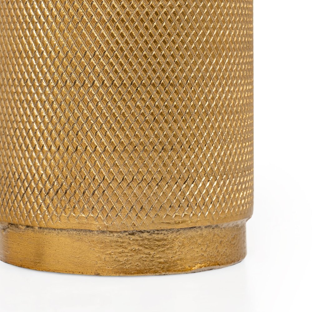 5" Gold Distressed Aluminum Tabletop Taper Candle Holder