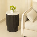 Solid Wood End Table - Black & White