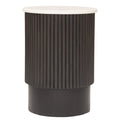 Solid Wood End Table - Black & White