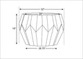 32" Off White Solid Wood Round Block Coffee Table