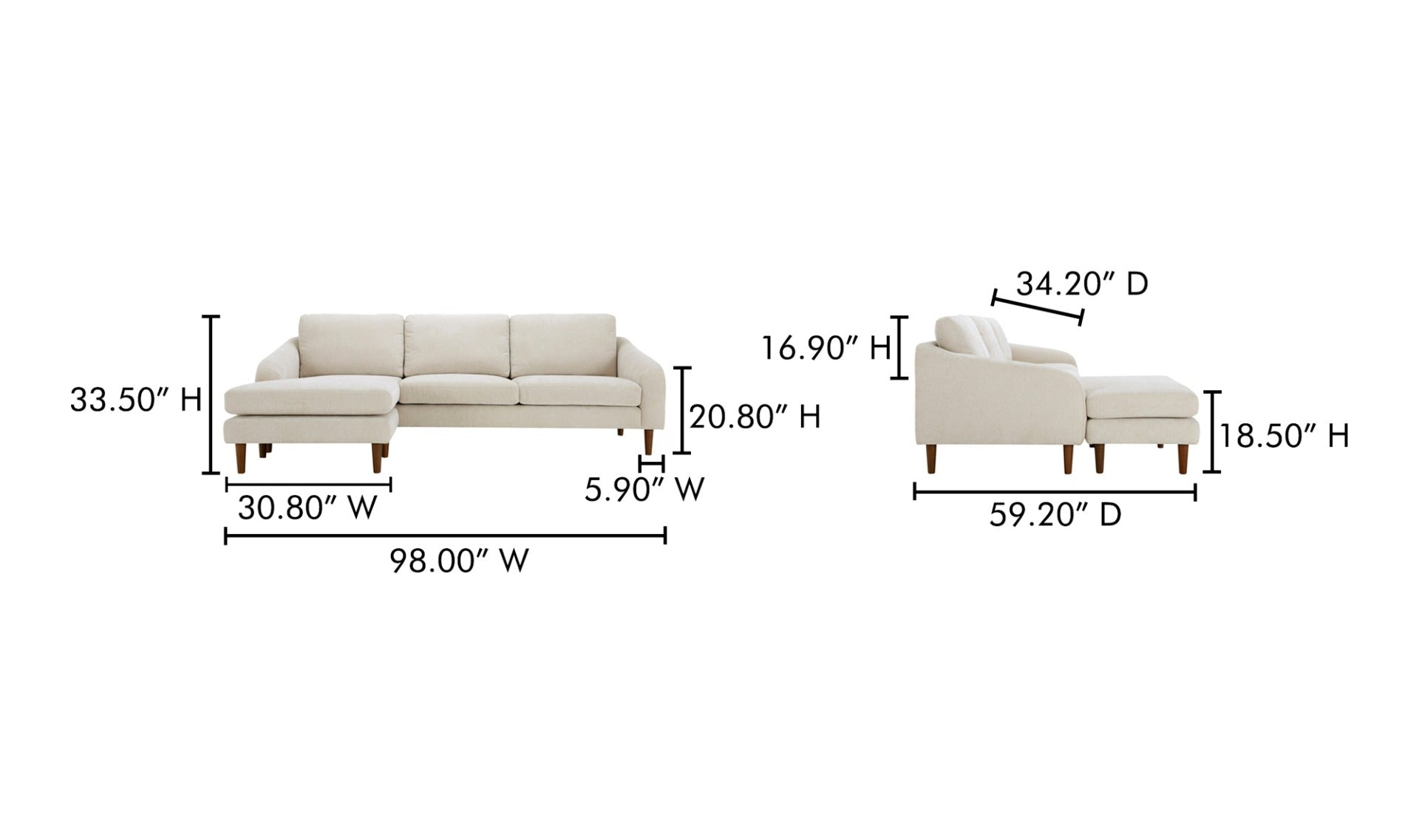 Quinn Sectional Dark Brown