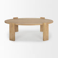 48" Natural Solid Wood Oval Coffee Table