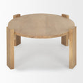 48" Natural Solid Wood Oval Coffee Table
