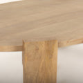 48" Natural Solid Wood Oval Coffee Table